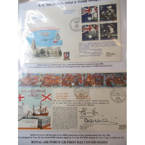 117 - Tony Theobald. Royal Air Force Museum Covers – GB FDC 1-100 covers series 1981-1998 in two Lindner b... 