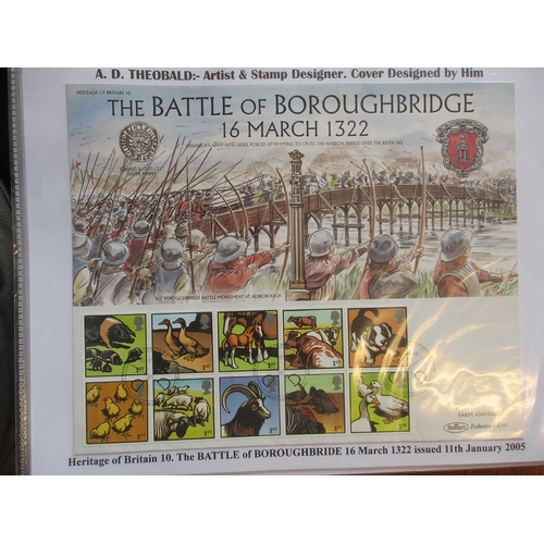 118 - Tony Theobald. Heritage of Britain Series – coln in boxed Lindner binder incl covers, rough copies, ... 