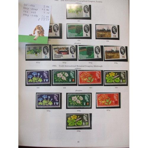 251 - QV-QEII coln in two vols incl 1840 1d black U (four marg), 1887-1900 Jubilee vals to 6d U, 1924-26 v... 