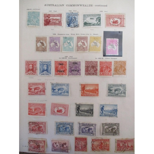 58 - BC & Foreign coln in two sparsely filled boxed SG ‘The Ideal Postage Stamp Albums’ Vol I & II incl A... 