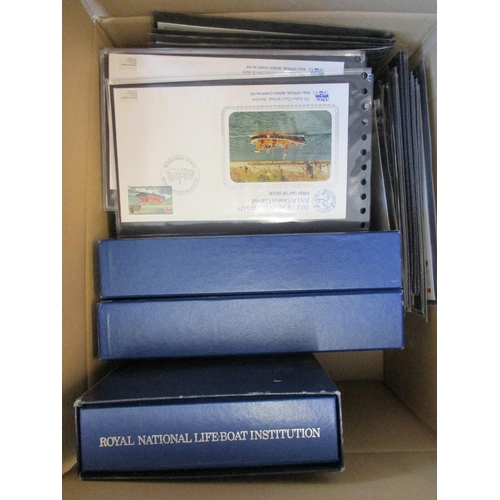 96 - Royal National Lifeboat Institution. Coln in three small Special RNLI binders and loose, GB & CI ill... 