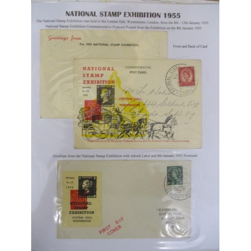 98 - Stampex. Four large binders of Stampex Philatelic Exhibitions, written-up with 1953-2009 stamps, cov... 