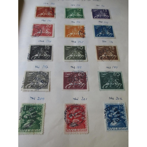 77 - Early to middle period worldwide collection in 6 old booklets and loose incl Denmark 1912 GPO 5k FU,... 