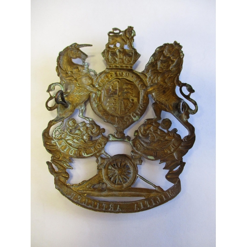 241 - Artillery helmet plates with QV Royal Artillery, Militia Artillery and KC Royal Artillery, very fine... 