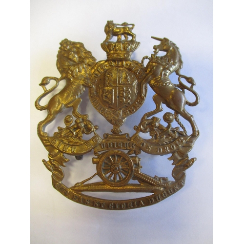 241 - Artillery helmet plates with QV Royal Artillery, Militia Artillery and KC Royal Artillery, very fine... 