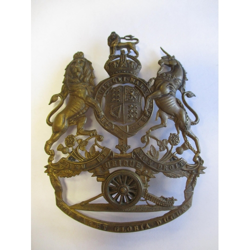 241 - Artillery helmet plates with QV Royal Artillery, Militia Artillery and KC Royal Artillery, very fine... 