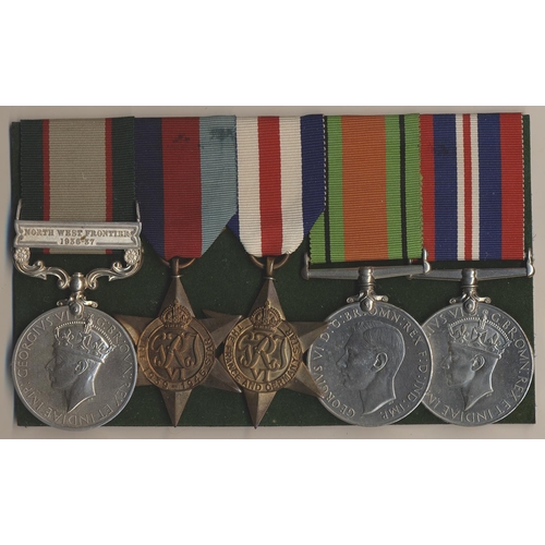 139 - 1936 India GSM North West Frontier 1936-37 clasp, 1939-1945, France and Germany Stars, Defence Medal... 