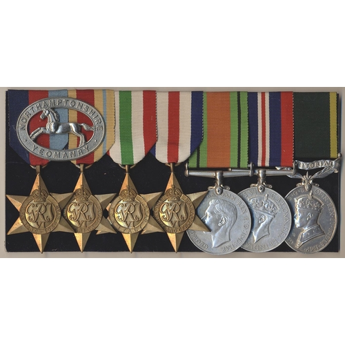 174 - WW2 1939-1945, Africa, Italy, France and Germany Stars, Defence Medal, BWM and KGVI Efficiency Medal... 