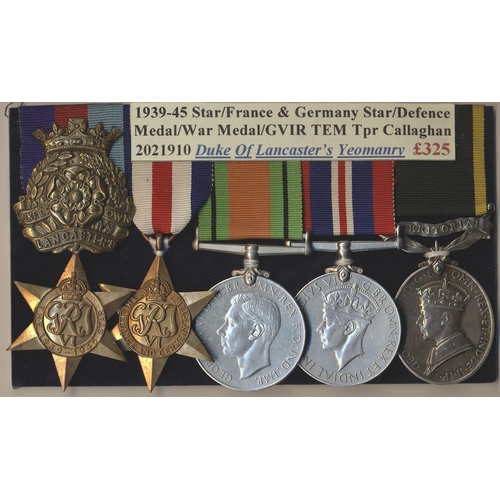 179 - WW2 1939-1945, France and Germany Stars, Defence Medal, BWM and KGVI Efficiency Medal (Territorial) ... 