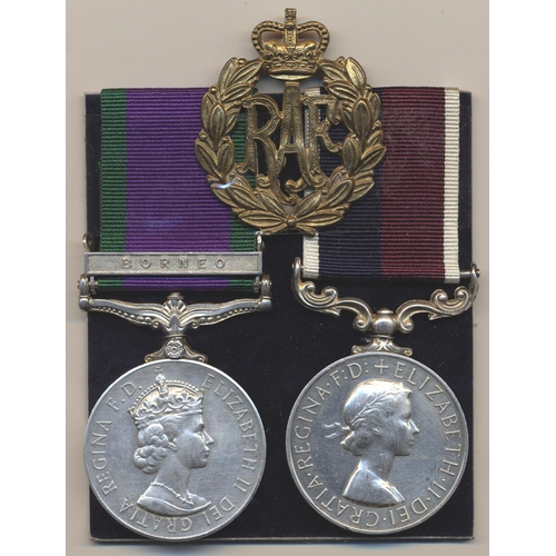 208 - 1962 GSM Borneo and QEII RAF LSGC to E4137576 Sgt J.V.H. Williams R.A.F. good very fine. (Y)