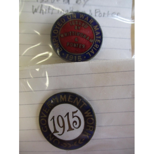 222 - War Service lapel badge collection with 1915 Richmond Camp, 1915 Whittingham & Porter, 1915 Cochrane... 