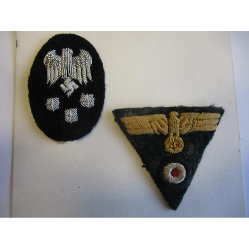 239 - German & Italian range with Prussian pickelhaube plate, Luftwaffe embroided badges (2), Italian Faci... 