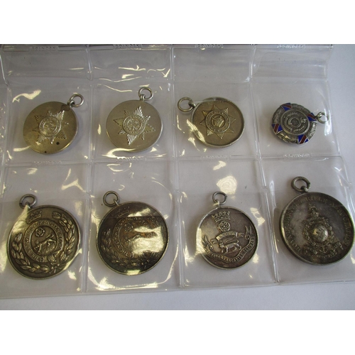 242 - Collection of 22 regimental and similar badges and prize medals including WW1 silver 6th DG From the... 