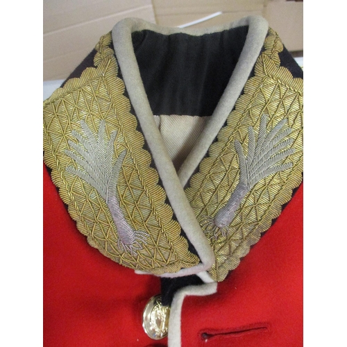 244 - Welsh Guards officer's ceremonial red tunic jacket made by J. Dege & Sons Ltd, Savile Row, heavily e... 