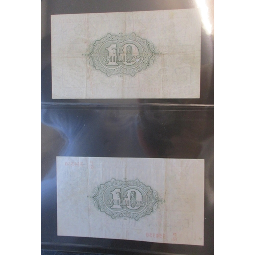 263 - N. F. Warren-Fisher. Range of 10/- banknotes, good fine to very fine, with 1919 (30 Sept) D/54 06574... 