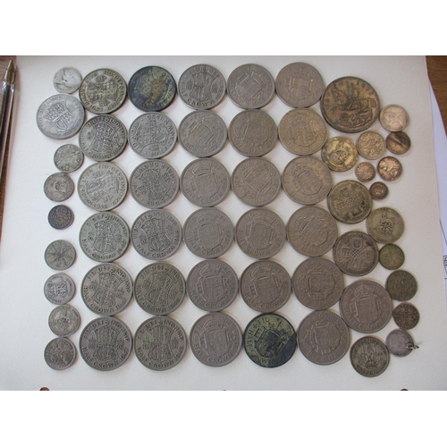 307 - Collection of miscellaneous GB coins, including crown 1935, half crown 1928, 43, 44, 45, 46, 47 (2),... 