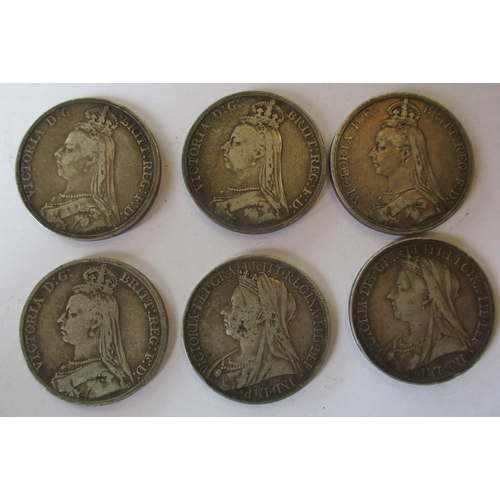 312 - Range of QV crowns, generally fine, with 1888, 1889 (2), 1890, 1895LIX and 1900LXIV. Also includes h... 