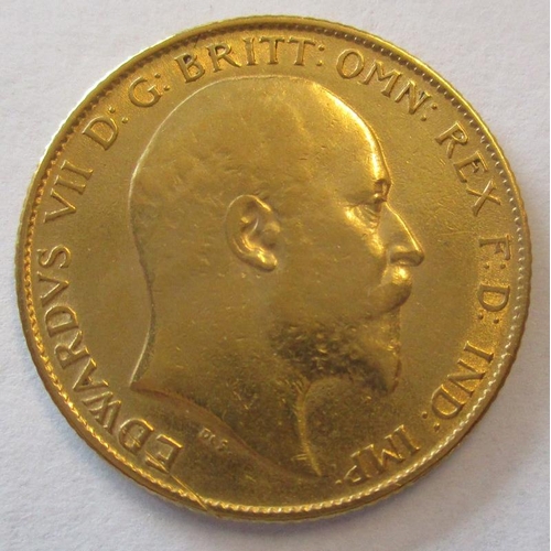 362 - IG lot – documents required. 1908 half sovereign fine. (Y)