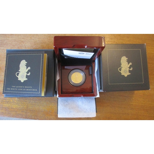 438 - IG lot - documents required. 2020 £25 Queen's Beasts Lion of Mortimer boxed proof FDC. (Y)