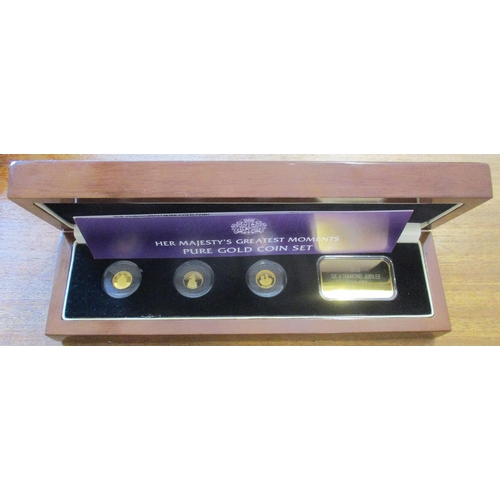 466 - IG lot - documents required. Tristan da Cunha. 2012 Jubilee proof cased set of 3 24 carat commemorat... 