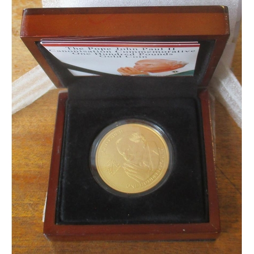 468 - IG lot - documents required. Tristan da Cunha. 2014 Pope John Paul II matte proof 1oz £100 FDC. (Y)