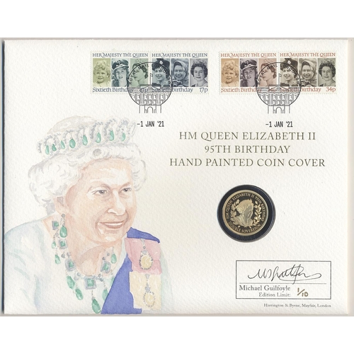 501 - IG lot – documents required. Tristan da Cunha 2021 Queens 95th Birthday gold sovereign and double so... 