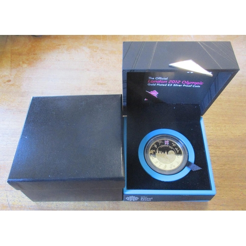 515 - 2012 London Olympics boxed silver proof £5 FDC, plus CuNi 50p set of 30 including completer medallio... 