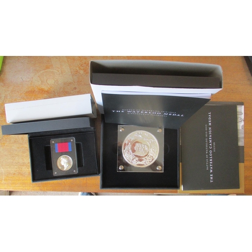 522 - 2015 Waterloo 200th Anniversary proof medal range FDC, with The Battle of Waterloo set of 6 (14ct 7g... 