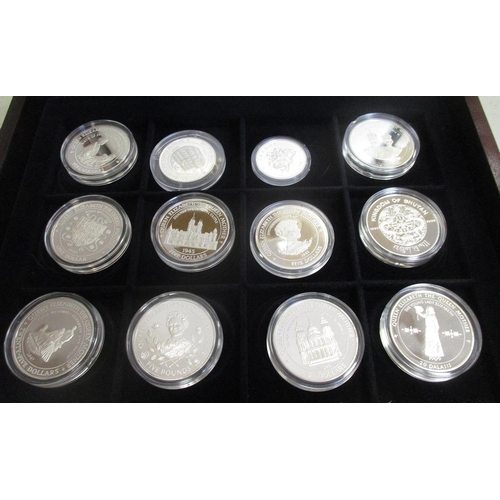 527 - Mixed collection including 1994-97 Queen Mother collection of 24 silver proofs FDC in Westminster bo... 