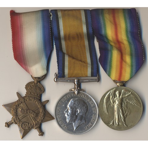 106 - 1914-15 Star trio and Memorial Plaque to 2113 Pte A.S. Mackay R. Scots (Alastair Sutton Mackay on pl... 