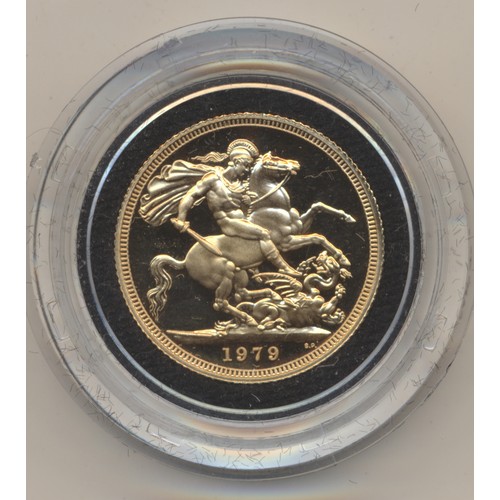 394 - I. gold lot – documents required. 1979 boxed proof St George and the Dragon sovereign FDC. (Y)