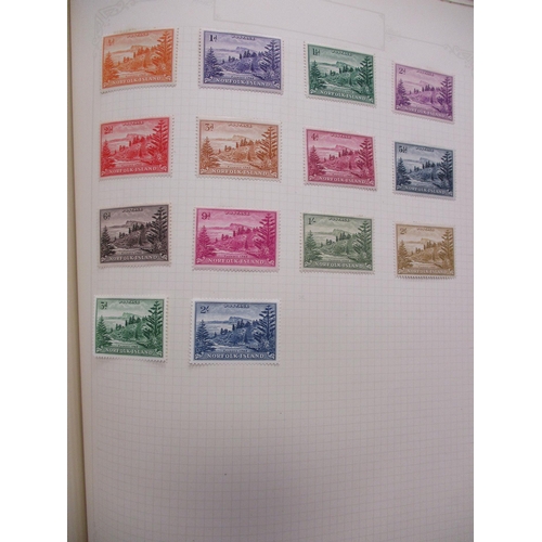 13 - BC A to Z KGV-KGVI M coln in ‘The Stamp Album’ incl 1938-51 set to 1s, Gambia 1935 SJ, Mauritius 193... 