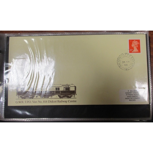 52 - World. Modern coln in 16 albums, FDC and Covers, strong railway incl Benham, large qty of covers loo... 