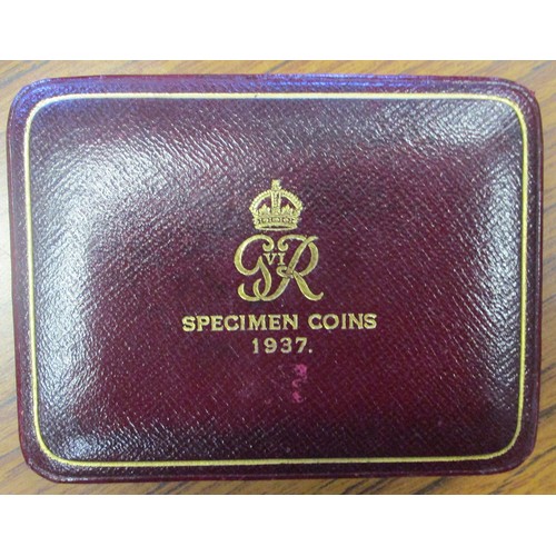 386 - 1937 £5, £2, sovereign and half sovereign proof cased set of 4 FDC. (See photo) (R)