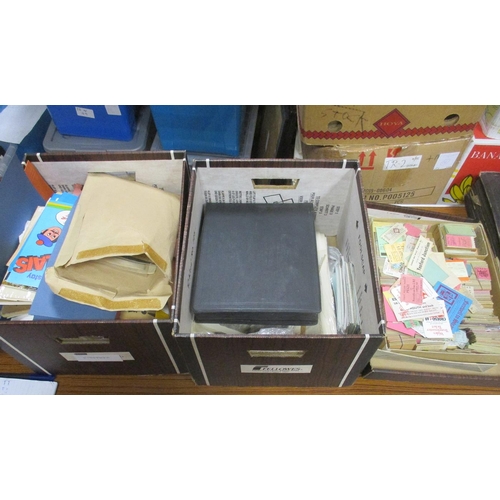 229A - Accumulation of part sorted mixed collectables, with ranges various world stamps, postcards, cigaret... 