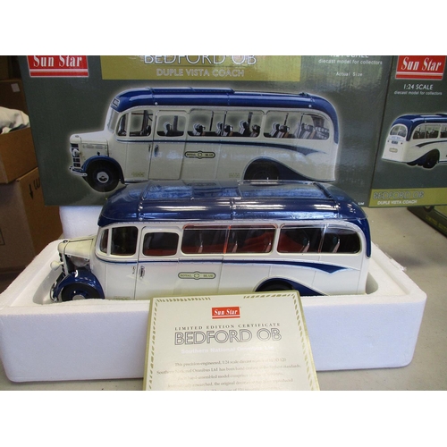 382 - Sun Star. 1/24 Scale Bedford OB Duple Vista Coaches with 1949 JUO 608 Grey Cars Ltd No 5006, No 914/... 