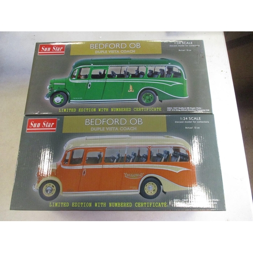 391 - Sun Star. 1/24 Scale Bedford OB Duple Vista Coaches with 1947 FDK 571 Yelloway No 5001, No 652/3250 ... 