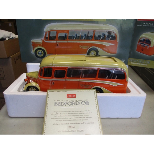 391 - Sun Star. 1/24 Scale Bedford OB Duple Vista Coaches with 1947 FDK 571 Yelloway No 5001, No 652/3250 ... 