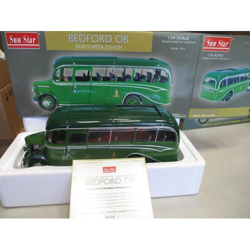 391 - Sun Star. 1/24 Scale Bedford OB Duple Vista Coaches with 1947 FDK 571 Yelloway No 5001, No 652/3250 ... 