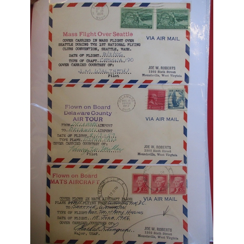 141 - Joe Roberts. Four volumes of Joe Roberts covers (covers addressed to Joe Roberts) flown and signed b... 