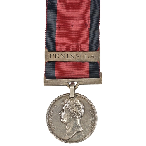 2 - 1815 Waterloo Medal to Capt Daniel McIntosh 42nd or R.H. Reg Infantry, replacement silver clip and s... 