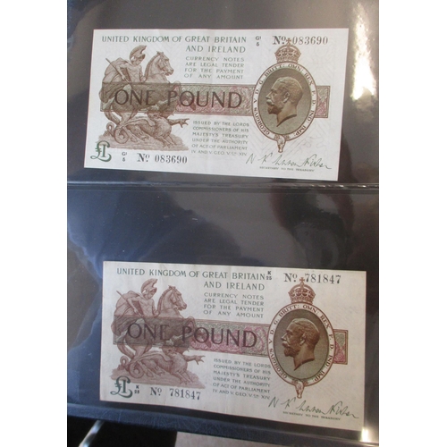 139 - N. F. Warren-Fisher. Pair of £1 banknotes, very fine, with 1919 (30 Sept) K/25 781847 (Duggleby T24)... 