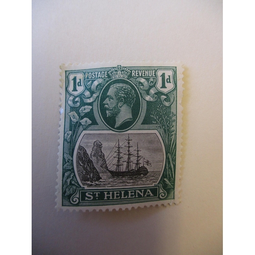 237 - St. Helena. 1922-37 small seln of varieties with ½d grey and black “cleft rock” UM in corner margina... 