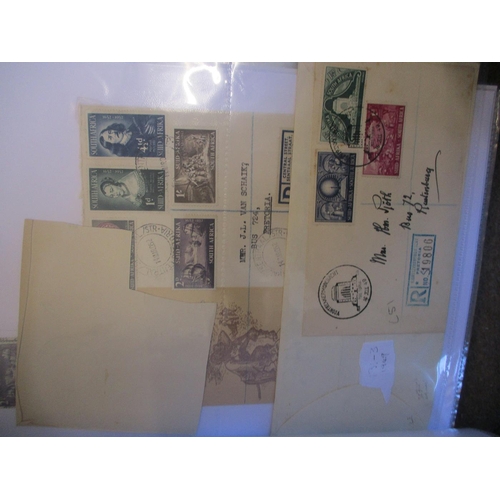 246 - South Africa. Early to modern untidy coln in two large binders incl 1933-36 Voortrekker set U on cov... 