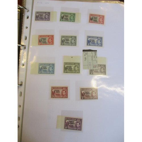 250 - Tristan da Cunha. Early to modern partly untidy coln in four binders incl 1952 ovpt set to 10s UM wi... 