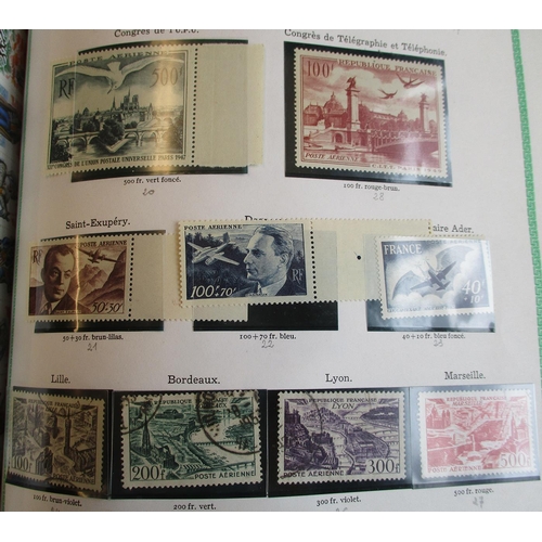 269 - France. 1940-1995 M/U coln in one over-filled album, incl 1949 Airs set to 1000f U, also incl M/S et... 