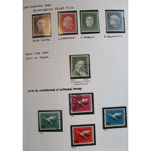 294 - West Germany. 1948-1977 M/U coln in one binder incl M/S and defins. STC £3,294 (V)