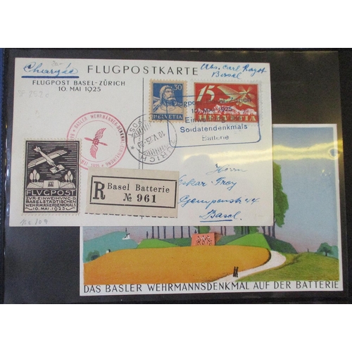 327 - Switzerland. A very good early to modern collection of Airmail & Balloon covers in 10 volumes contai... 