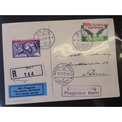 327 - Switzerland. A very good early to modern collection of Airmail & Balloon covers in 10 volumes contai... 