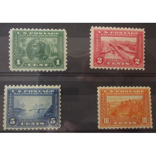 340 - United States of America. 1913-15 Panama-Pacific Exposition perf 10 set to 10c orange, M (2c UM). 10... 